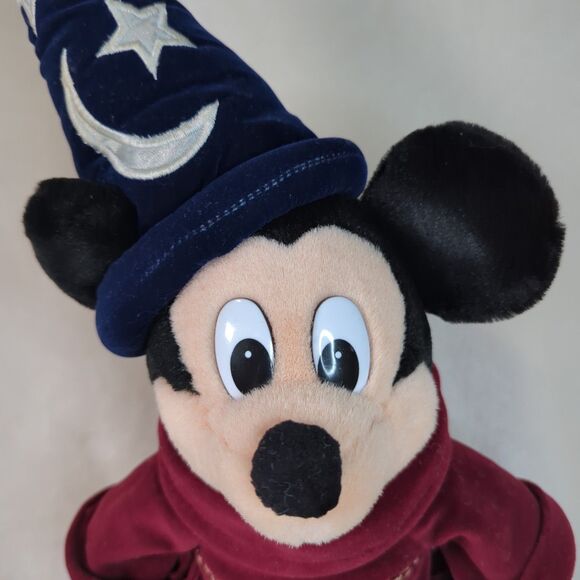 Disney Store Fantasia Sorcerer Mickey Mouse 12" Plush Toy VTG 90s 17" w/Hat EUC - Picture 2 of 11